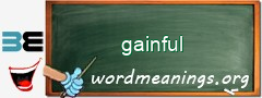 WordMeaning blackboard for gainful